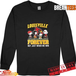 Snoopy and Charlie Brown Friends Louisville Cardinals Forever Not Just When We Win Long Sleve