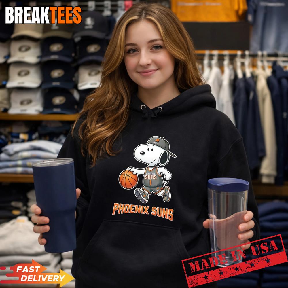 Snoopy x Phoenix Suns basketball cartoon T-Shirt Snoopy x Phoenix Suns basketball cartoon T-Shirt