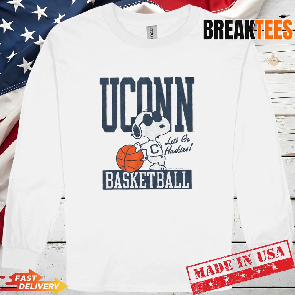 Snoopy x UConn Let’s Go Huskies Basketball T-Shirt Snoopy x UConn Let’s Go Huskies Basketball T-Shirt