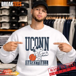 Snoopy x UConn Let's Go Huskies Basketball T-Shirt 3 Snoopy x UConn Let's Go Huskies Basketball Sweatshirt