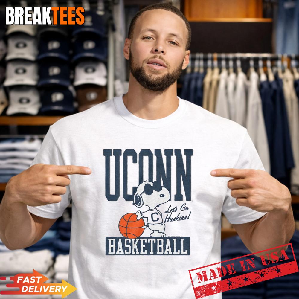 Snoopy x UConn Let’s Go Huskies Basketball T-Shirt Snoopy x UConn Let’s Go Huskies Basketball T-Shirt
