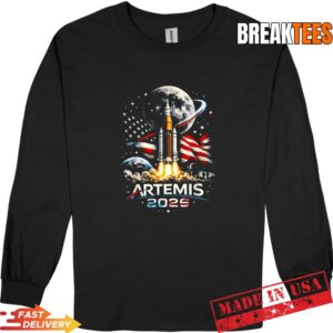 Space Rocket Launch Mission to The Moon Artemis 2 T-Shirt 2