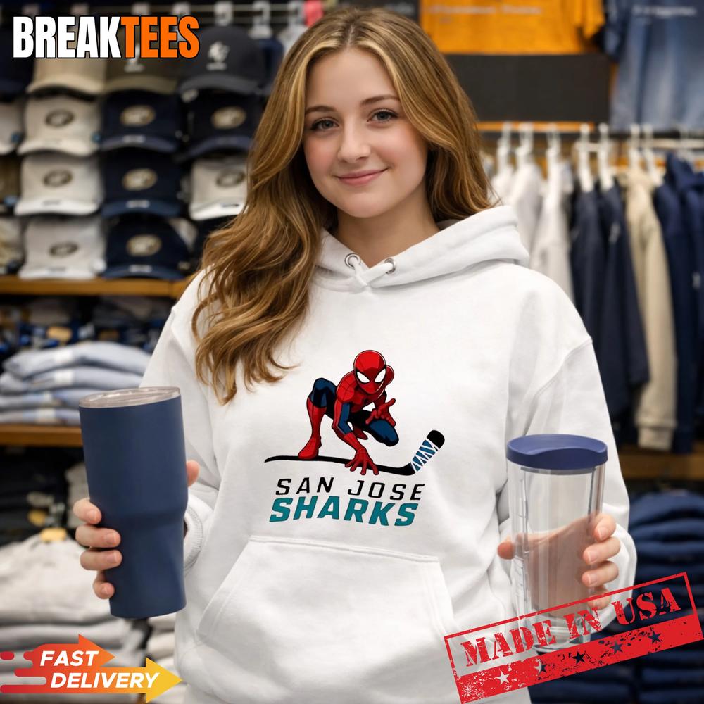 Spider Man x San Jose Sharks T-Shirt Spider Man x San Jose Sharks T-Shirt