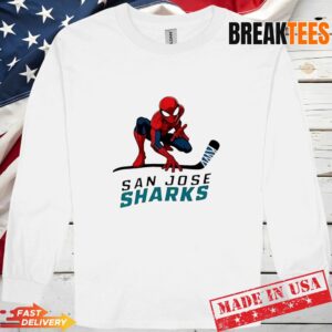 Spider Man x San Jose Sharks T-Shirt 2 Spider Man x San Jose Sharks Long Sleve.jpg