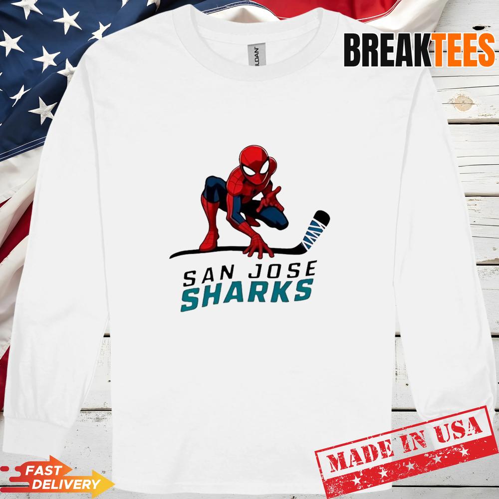 Spider Man x San Jose Sharks T-Shirt Spider Man x San Jose Sharks T-Shirt