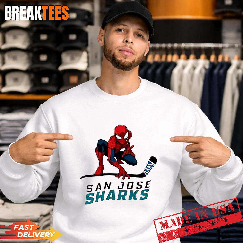 Spider Man x San Jose Sharks T-Shirt Spider Man x San Jose Sharks T-Shirt