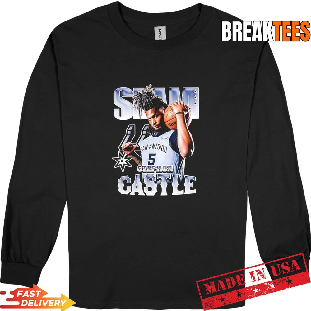 Stephon Castle San Antonio Spurs NBA SLAM graphic Shirt Stephon Castle San Antonio Spurs NBA SLAM graphic Shirt