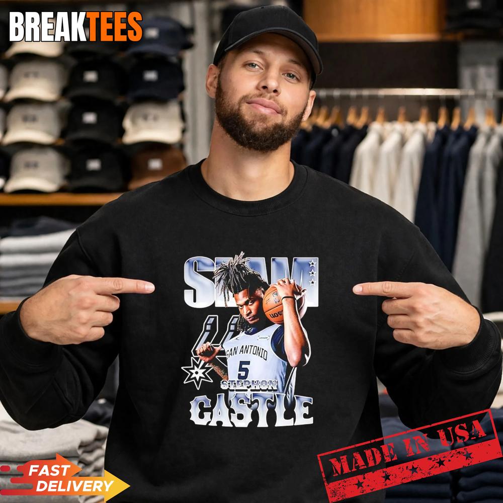 Stephon Castle San Antonio Spurs NBA SLAM graphic Shirt Stephon Castle San Antonio Spurs NBA SLAM graphic Shirt