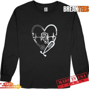 Stethoscope Heart Heartbeat It's A Work Of Heart Chicago White Sox Baseball Logo Long Sleve