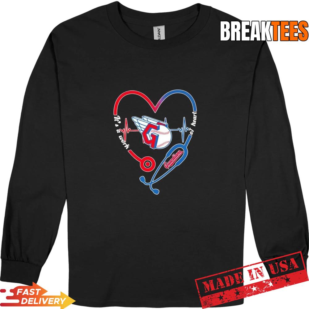 Stethoscope Heart Heartbeat It’s A Work Of Heart Cleveland Guardians Baseball Logo T-Shirt Stethoscope Heart Heartbeat It’s A Work Of Heart Cleveland Guardians Baseball Logo T-Shirt
