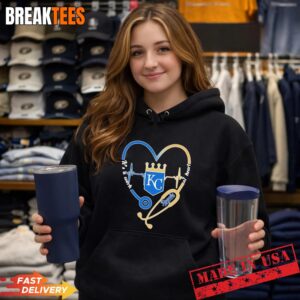Stethoscope Heart Heartbeat It's A Work Of Heart Kansas City Royals Baseball Logo Hoodie