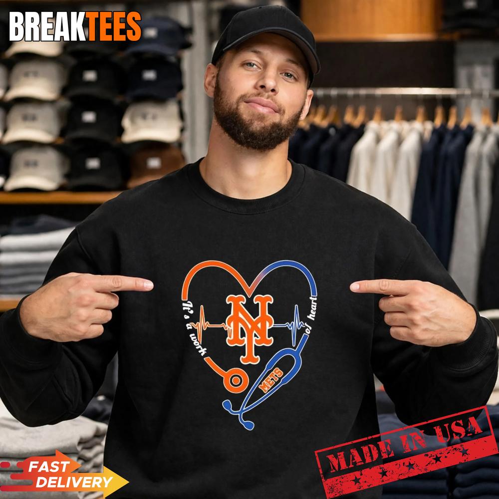 Stethoscope Heart Heartbeat It’s A Work Of Heart New York Mets Baseball Logo T-Shirt Stethoscope Heart Heartbeat It’s A Work Of Heart New York Mets Baseball Logo T-Shirt
