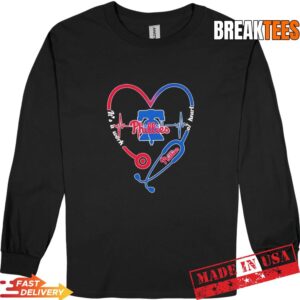 Stethoscope Heart Heartbeat It's A Work Of Heart Philadelphia Phillies Baseball Logo T-Shirt 2 Stethoscope Heart Heartbeat It's A Work Of Heart Philadelphia Phillies Baseball Logo Long Sleve