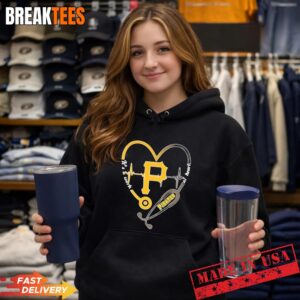 Stethoscope Heart Heartbeat It's A Work Of Heart Pittsburgh Pirates Baseball Logo Hoodie