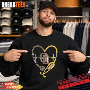 Stethoscope Heart Heartbeat It's A Work Of Heart San Diego Padres Baseball Logo Sweatshirt