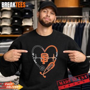 Stethoscope Heart Heartbeat It's A Work Of Heart San Francisco Giants Baseball Logo Sweatshirt