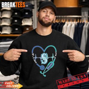 Stethoscope Heart Heartbeat It's A Work Of Heart Seattle Mariners Baseball Logo Sweatshirt