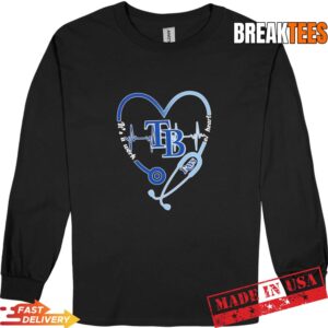 Stethoscope Heart Heartbeat It's A Work Of Heart Tampa Bay Rays Baseball Logo Long Sleve