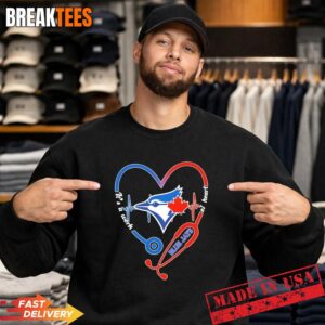 Stethoscope Heart Heartbeat It's A Work Of Heart Toronto Blue Jays Baseball Logo Sweatshirt