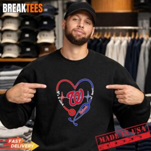 Stethoscope Heart Heartbeat It's A Work Of Heart Washington Nationals Baseball Logo Sweatshirt