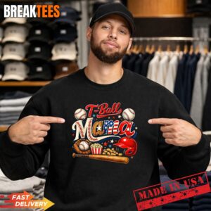 T-Ball Mama Patriotic Baseball Game Mother's Day Shirt 3