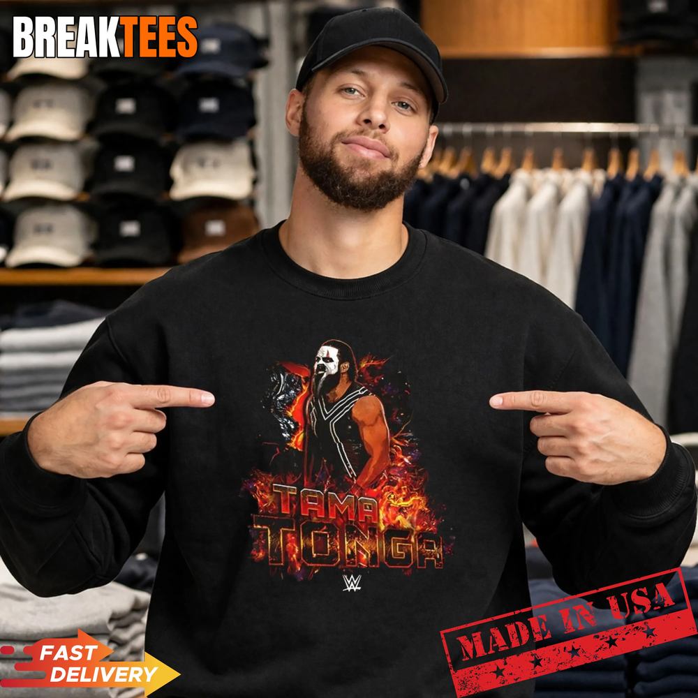 Tama Tonga WWE flames graphic t-shirt Tama Tonga WWE flames graphic t-shirt