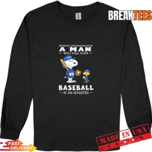 Texas Rangers x Snoopy Never Underestimate A Man Who Still Plays Baseball Shirt 2