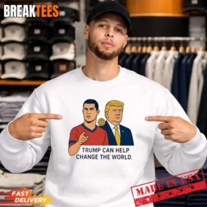 Trump and Ronaldo Change the world parody comic t-shirt 3