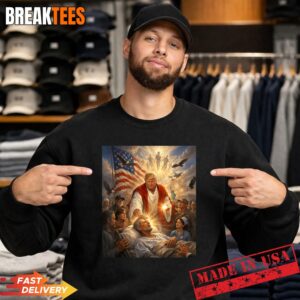 Trump as Jesus Graphic Trump Patriotic US Flag Eagle Gifts Shirt 3