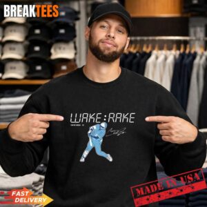 Wake and Rake Carter Jensen Kansas City Royals Baseball Signature T-Shirt 3