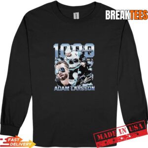 Adam Larsson Seattle 1000 Games Signature Portrait Hockey T-Shirt 2