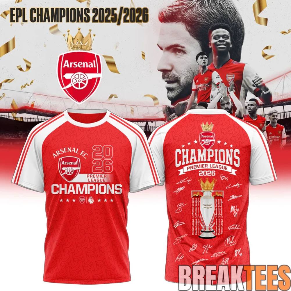 Arsenal FC EPL Champions 25-26 Signature Shirt Arsenal FC EPL Champions 25-26 Signature Shirt