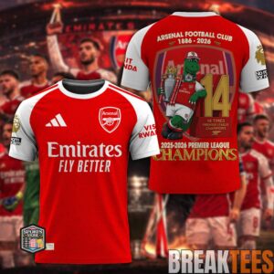 Arsenal Gunnersaurus Rex Mascot 2026 EPL Champions Special Jersey