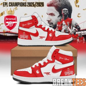 Arsenal Premier League Champions 25-26 Custom Air Jordan 1 Shoes