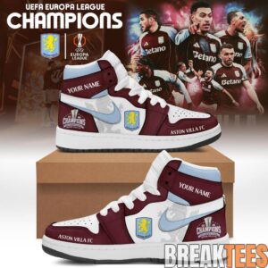 Aston Villa Europa League Champions 2026 Custom Air Jordan 1 Shoes