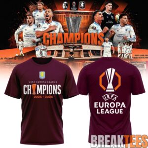 Aston Villa UEFA Europa League Champions 2025-2026 Shirt - Claret Glory in Istanbul 1