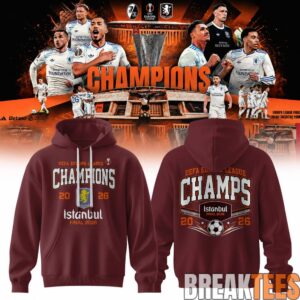 Aston Villa UEFA Europa League Champions 25-26 Hoodie - Claret Glory in Istanbul 2