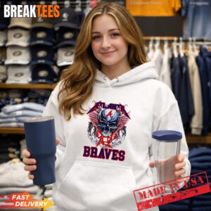 Atlanta Braves Skull MLB Graphic T-Shirt 1