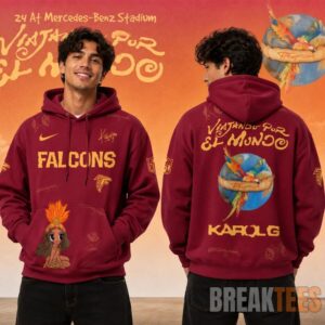 Atlanta Falcons x Karol G Viajando Por El Mundo 2026 Hoodie 1