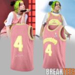 Billie Eilish Hit Me Hard and Soft Tour 2026 Basketball Jersey Pink 1