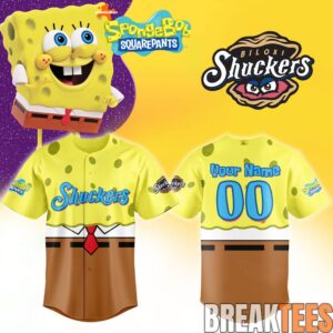 Biloxi Shuckers SpongeBob SquarePants Night Custom Baseball Jersey