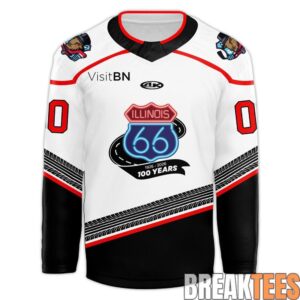 Bloomington Bison Honoring The Centennial of Route 66 Custom Hockey Jersey 1