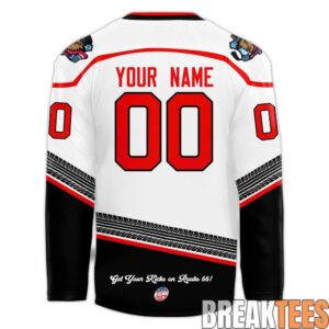 Bloomington Bison Honoring The Centennial of Route 66 Custom Hockey Jersey 2