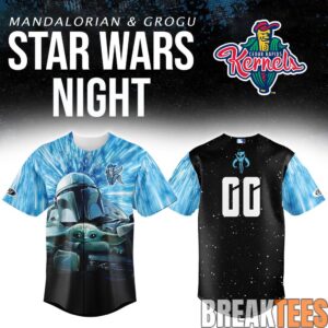 Cedar Rapids Kernels x Star Wars Night Mandalorian Grogu Custom Baseball Jersey