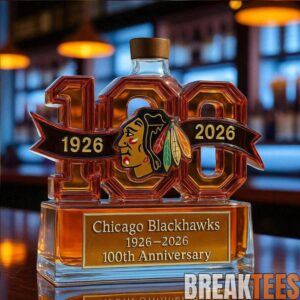 Chicago Blackhawks 100th Anniversary Whiskey Bottle 2