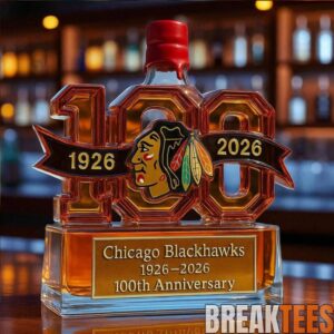 Chicago Blackhawks 100th Anniversary Whiskey Bottle 4