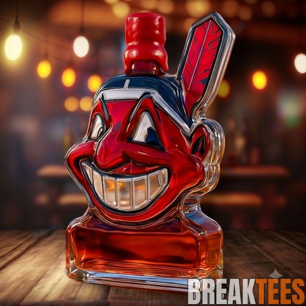 Cleveland Indians Chief Wahoo ‘2 Time World Series Champions’ Whiskey Bottle Cleveland Indians Chief Wahoo ‘2 Time World Series Champions’ Whiskey Bottle