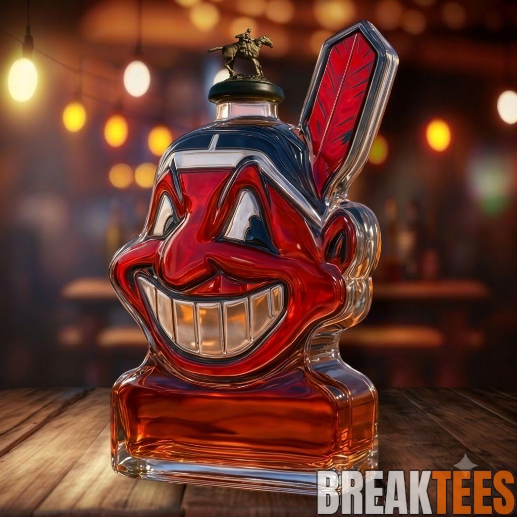 Cleveland Indians Chief Wahoo ‘2 Time World Series Champions’ Whiskey Bottle Cleveland Indians Chief Wahoo ‘2 Time World Series Champions’ Whiskey Bottle