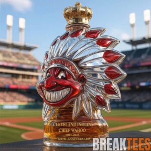 Cleveland Indians Chief Wahoo 124th Anniversary Whiskey Bottle