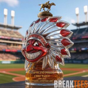 Cleveland Indians Chief Wahoo 124th Anniversary Whiskey Bottle 2